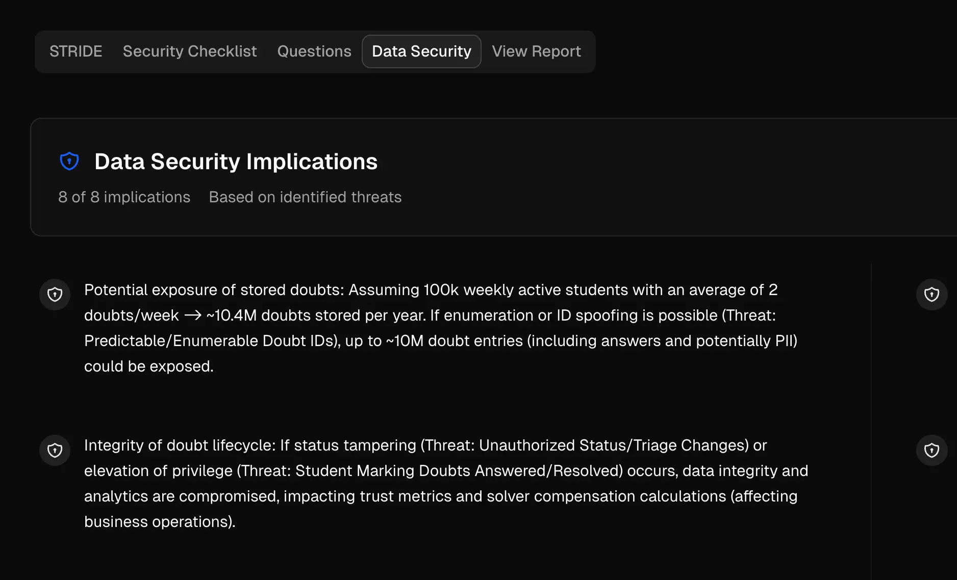 Data Security Overview Screenshot